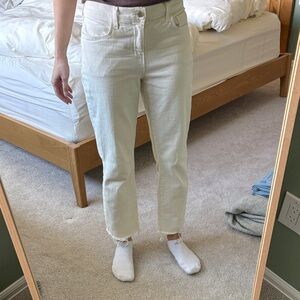 L’AGENCE Cropped White Jeans